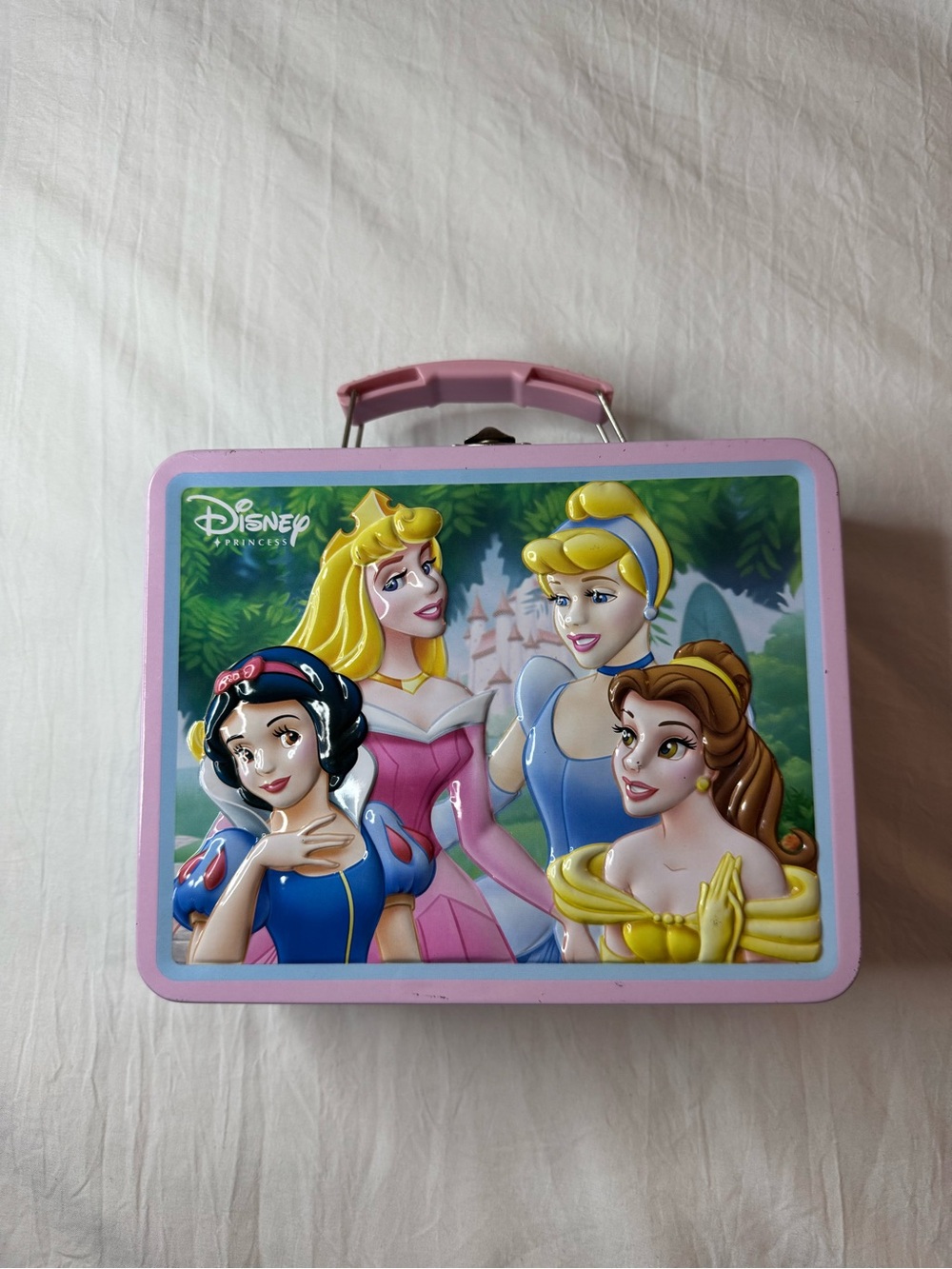 Vintage Disney Princess Pink Metal Lunchbox